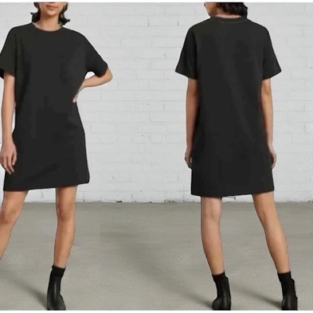 EVERLANE The Organic Cotton Weekend Tee Dress in Black (S) - Picture 8 of 8